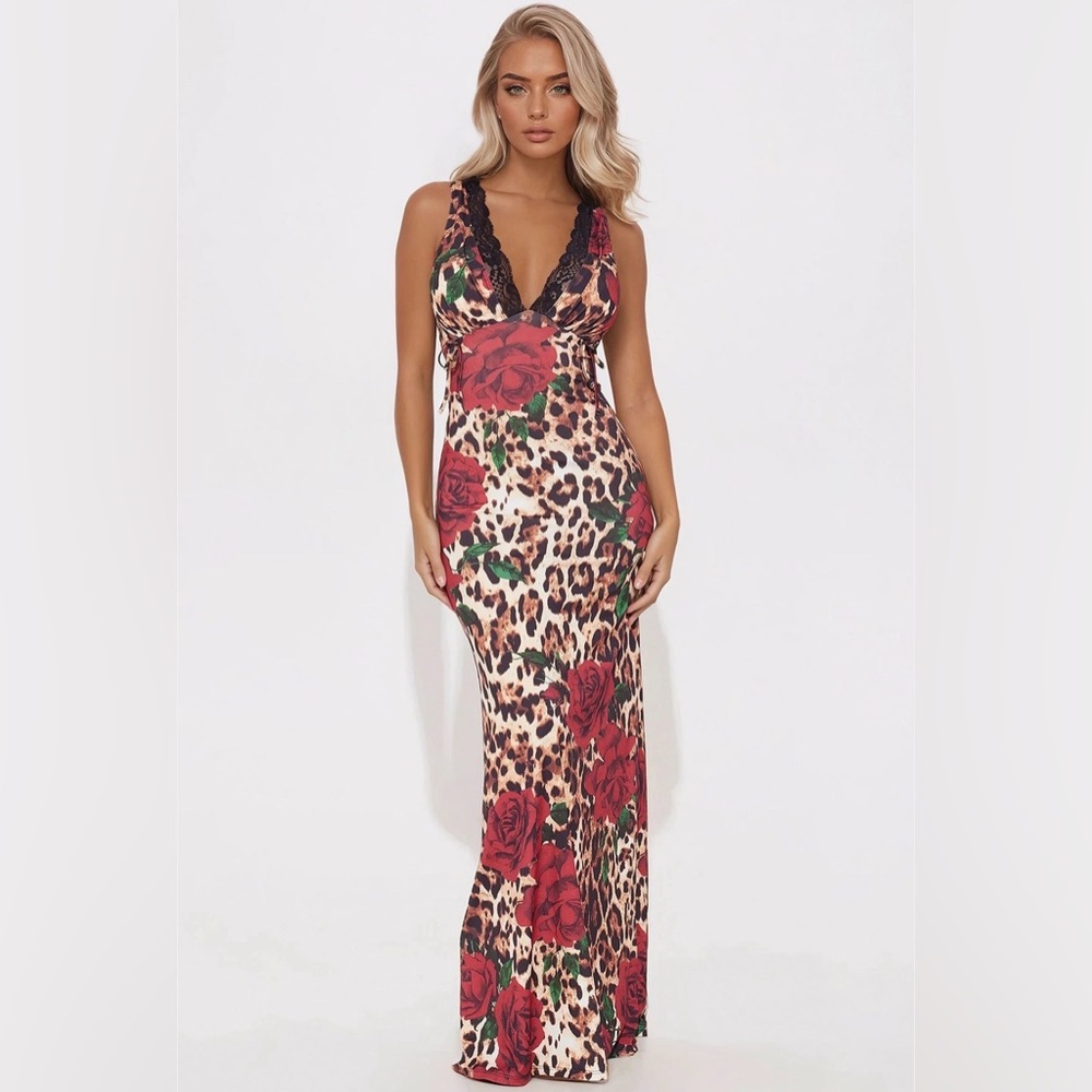 NWOT Fashion Nova Leopard Print Maxi Dress